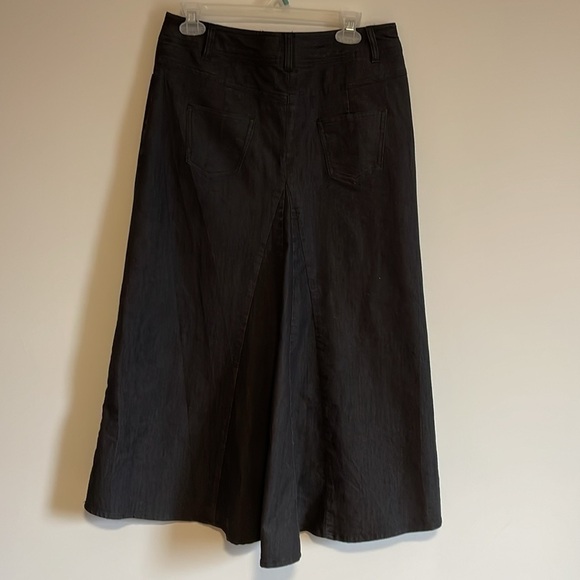 Y2K Tech Grunge Maxi Skirt 8 Black VTG Flare Appraisal Bell Rave 2000s Alt Edgy - Picture 6 of 12